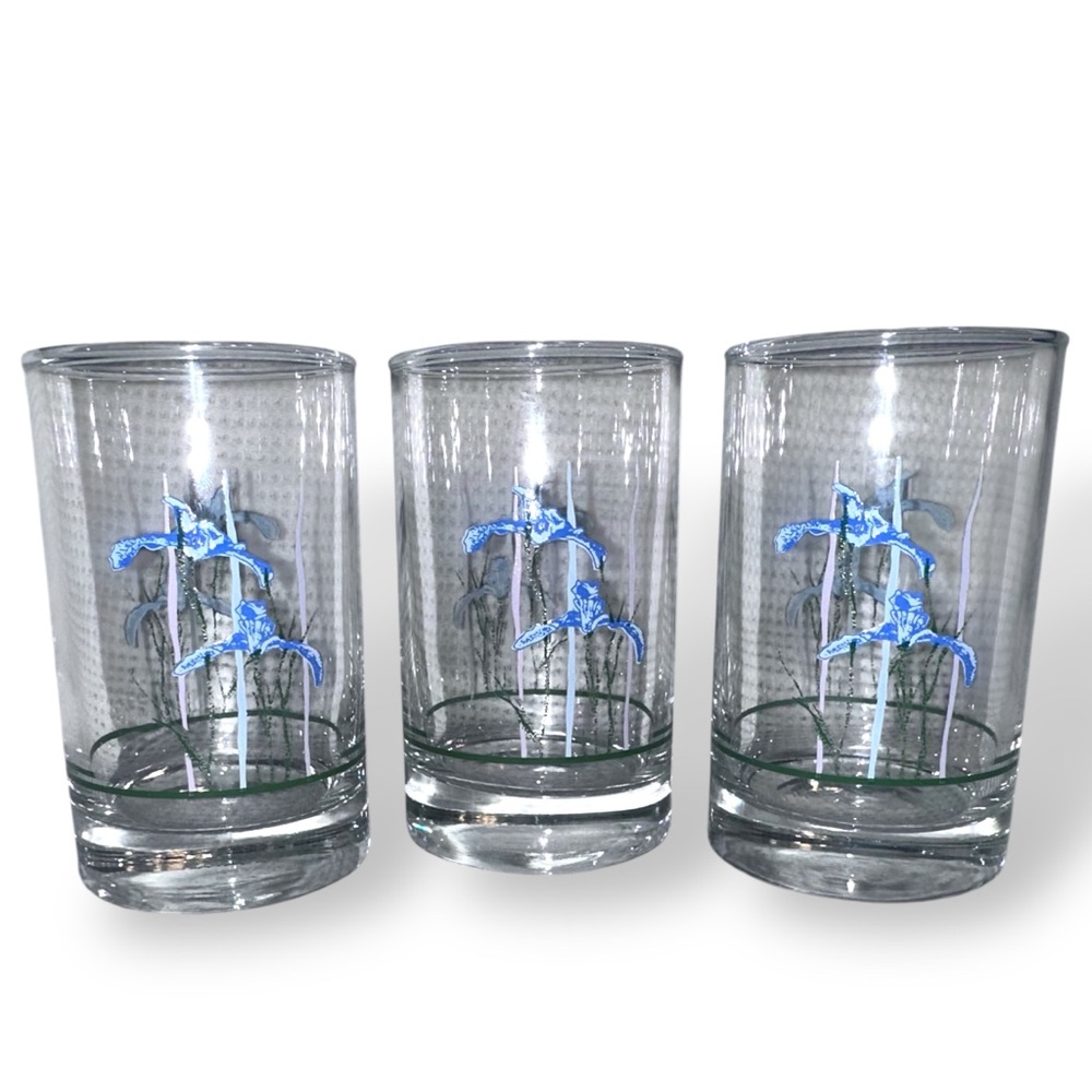 Set of 3 - CorningWare Shadow Iris Juice Glasses – 1980’s Vintage Kitchen